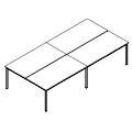 Biurko wielostanowiskowe - bench 4-osobowy - PR-B4-204-0 P-Round