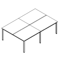 Biurko wielostanowiskowe - bench 4-osobowy - PR-C4-202-0 P-Round