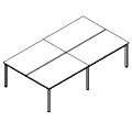 Biurko wielostanowiskowe - bench 4-osobowy - PR-C4-203-0 P-Round