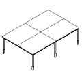 Biurko - bench 4-osobowy - PR-A4-202-1 P-Round