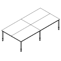 Mitarbeiter Schreibtisch - bench 4-osobowy - PR-A4-204-1 P-Round