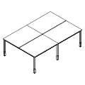 Biurko wielostanowiskowe - bench 4-osobowy - PR-B4-202-1 P-Round