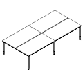 Biurko wielostanowiskowe - bench 4-osobowy - PR-C4-204-1 P-Round