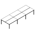 Biurko wielostanowiskowe - bench 6-osobowy - PR-C6-204-0 P-Round