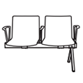 Krzesło dostawne Element do rozbudowy 2-stanowiskowy: 2x siedzisko tworzywowe SH2SR Shila