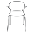 Visitor chair  HS 220P 1N Hens