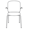 Visitor chair  HS 220P H 2N Hens