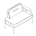 Sofa biurowa  LP SFF 111 L R Leaf_pod