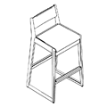 Krzesło dostawne  WB H 3N Tables cross