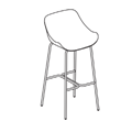 Bar stool  BL1P4H Baltic