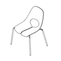 Konferenzstuhl  FRAME CHAIR 4L WOOD Tauko