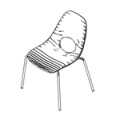 Visitor chair  FRAME CHAIR 4L UPH Tauko