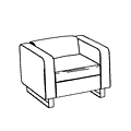 Office-Sofa  Cubby fotel 2P chrom Cubby