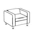 Sofa biurowa  Cubby fotel 4N chrom Cubby