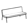 Office-Sofa  Fin sofa 3 metal - BRZOZA Fin