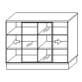 Schrank Uchwyty i ramki - srebrne aluminium - Witryna - szkło mleczne - front przesuwny GR-7 Grand