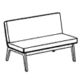 Sofa biurowa  Fin sofa 2 drewno - DAB Fin