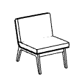 Office sofa  Fin fotel drewno - ORZECH Fin