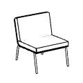 Office-Sofa  Fin fotel metal - ORZECH Fin