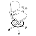 Krzesło obrotowe Fotel i hoker LF 10R Lift