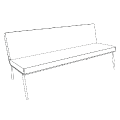 Office-Sofa  Fin sofa 3 metal - TAPICERKA Fin