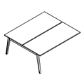 Desk Blat podwójny 160cm (szczelina na ekran 24mm) TUN C215-X Tundra