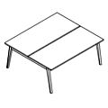 Desk Blat podwójny 160cm (szczelina na ekran 24mm) TUN C225-X Tundra