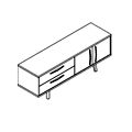 Sideboard Komoda 1 OH - drzwi plytowe - szuflady TUN K123 Tundra