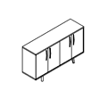 Schreibtisch Komoda 2 OH - 2 x drzwi plytowe TUN K222 Tundra