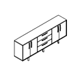 Desk Komoda 2 OH - drzwi plytowe - szuflady TUN K233 Tundra