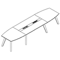 Conference table  PL-AK 4000x1100 Laminat Sandiss