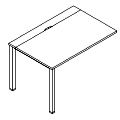 Schreibtisch - z blatem przesuwnym - z jedną nogą - do kontenerów i szafek gabinetowych - UD P31-BT Duo-U