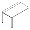 Schreibtisch - z blatem przesuwnym - z jedną nogą - do kontenerów i szafek gabinetowych - UD P32-BT Duo-U