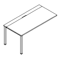 Desk - z blatem przesuwnym - z jedną nogą - do kontenerów i szafek gabinetowych - UD P33-BT Duo-U