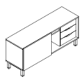 Schrank - pod biurka z jedną nogą - UDSP P L Duo-P