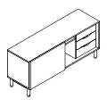 Schrank - pod biurka z jedną nogą - CDSP P L Duo-O