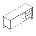 Schrank - pod biurka z jedną nogą - ADSP P L Duo-P