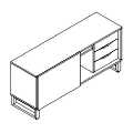 Storage - pod biurka z jedną nogą - ODSP P L Duo-P