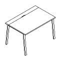 Desk - proste z jedną nogą z blatem przesuwnym - AD P01-BT Duo-A