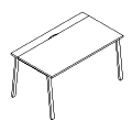 Desk - proste z jedną nogą z blatem przesuwnym - AD P02-BT Duo-A