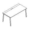 Schreibtisch - proste z jedną nogą z blatem przesuwnym - AD P03-BT Duo-A