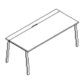 Schreibtisch - proste z jedną nogą z blatem przesuwnym - AD P04-BT Duo-A