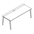 Desk - proste z jedną nogą z blatem przesuwnym - AD P05-BT Duo-A