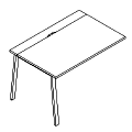 Schreibtisch - proste z jedną nogą z blatem przesuwnym - AD P31-BT Duo-A