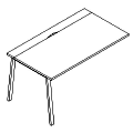 Schreibtisch - proste z jedną nogą z blatem przesuwnym - AD P32-BT Duo-A