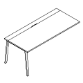Desk - proste z jedną nogą z blatem przesuwnym - AD P34-BT Duo-A