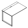 Schreibtisch - proste z jedną nogą z blatem przesuwnym - OD P31 BT Duo-O