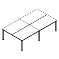 Biurko wielostanowiskowe - bench 4-osobowy - PS-B4-203-0 P-Square