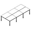 Mitarbeiter Schreibtisch - bench 6-osobowy - PS-C6-202-1 P-Square