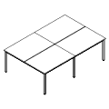 Biurko wielostanowiskowe - bench 4-osobowy - PR-B4-202-0 P-Round